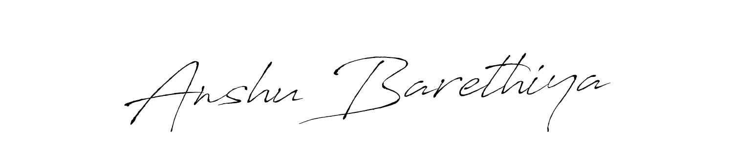 Make a beautiful signature design for name Anshu Barethiya. With this signature (Antro_Vectra) style, you can create a handwritten signature for free. Anshu Barethiya signature style 6 images and pictures png