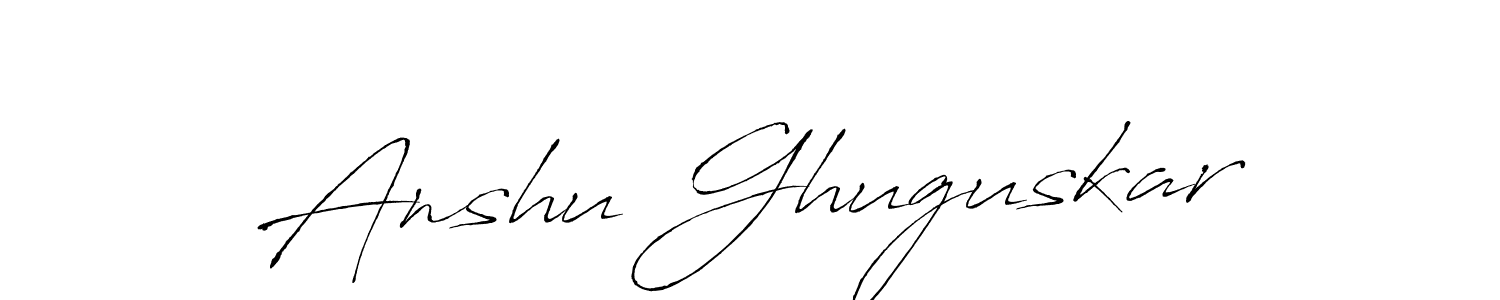 This is the best signature style for the Anshu Ghuguskar name. Also you like these signature font (Antro_Vectra). Mix name signature. Anshu Ghuguskar signature style 6 images and pictures png