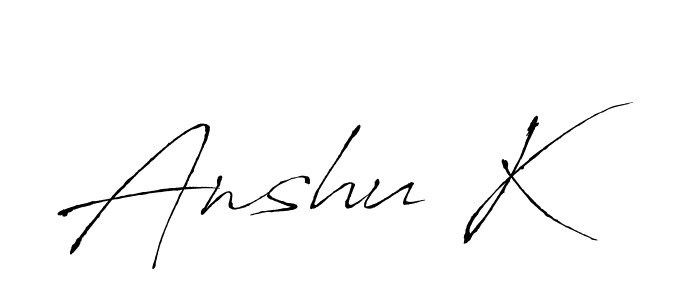 This is the best signature style for the Anshu K name. Also you like these signature font (Antro_Vectra). Mix name signature. Anshu K signature style 6 images and pictures png