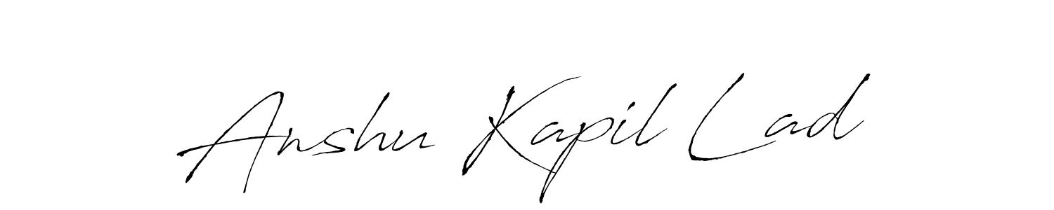 How to make Anshu Kapil Lad signature? Antro_Vectra is a professional autograph style. Create handwritten signature for Anshu Kapil Lad name. Anshu Kapil Lad signature style 6 images and pictures png