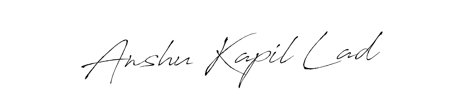 The best way (Antro_Vectra) to make a short signature is to pick only two or three words in your name. The name Anshu Kapil Lad include a total of six letters. For converting this name. Anshu Kapil Lad signature style 6 images and pictures png