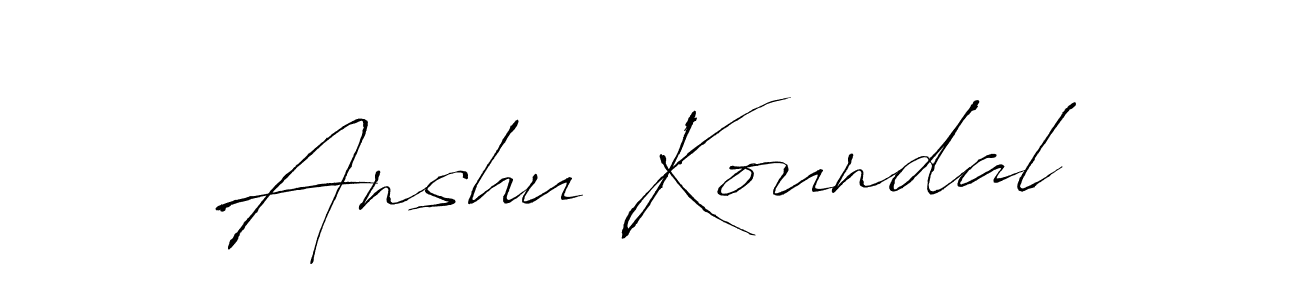 Anshu Koundal stylish signature style. Best Handwritten Sign (Antro_Vectra) for my name. Handwritten Signature Collection Ideas for my name Anshu Koundal. Anshu Koundal signature style 6 images and pictures png