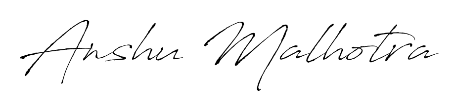 Enhance your business communications with Anshu Malhotra signature in Antro_Vectra lettering. Clean, modern, and universally compatible. Anshu Malhotra signature style 6 images and pictures png
