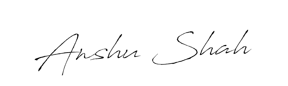 The best way (Antro_Vectra) to make a short signature is to pick only two or three words in your name. The name Anshu Shah include a total of six letters. For converting this name. Anshu Shah signature style 6 images and pictures png