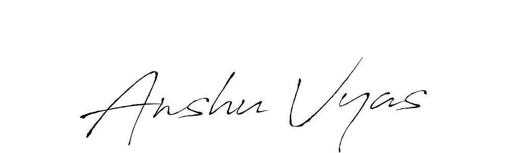 How to make Anshu Vyas signature? Antro_Vectra is a professional autograph style. Create handwritten signature for Anshu Vyas name. Anshu Vyas signature style 6 images and pictures png