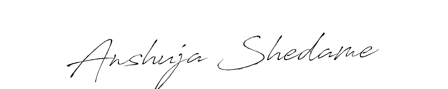 You should practise on your own different ways (Antro_Vectra) to write your name (Anshuja Shedame) in signature. don't let someone else do it for you. Anshuja Shedame signature style 6 images and pictures png