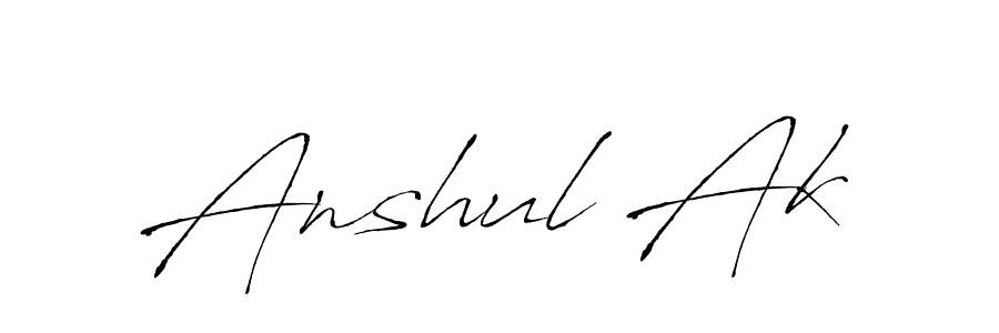 How to make Anshul Ak name signature. Use Antro_Vectra style for creating short signs online. This is the latest handwritten sign. Anshul Ak signature style 6 images and pictures png