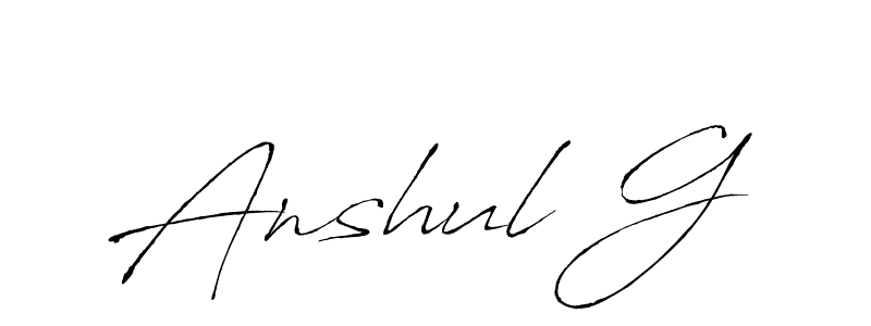 Anshul G stylish signature style. Best Handwritten Sign (Antro_Vectra) for my name. Handwritten Signature Collection Ideas for my name Anshul G. Anshul G signature style 6 images and pictures png