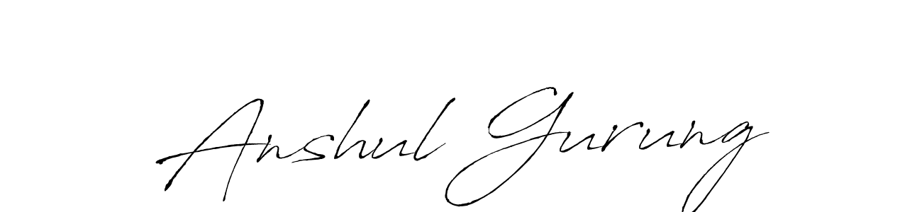 How to make Anshul Gurung name signature. Use Antro_Vectra style for creating short signs online. This is the latest handwritten sign. Anshul Gurung signature style 6 images and pictures png