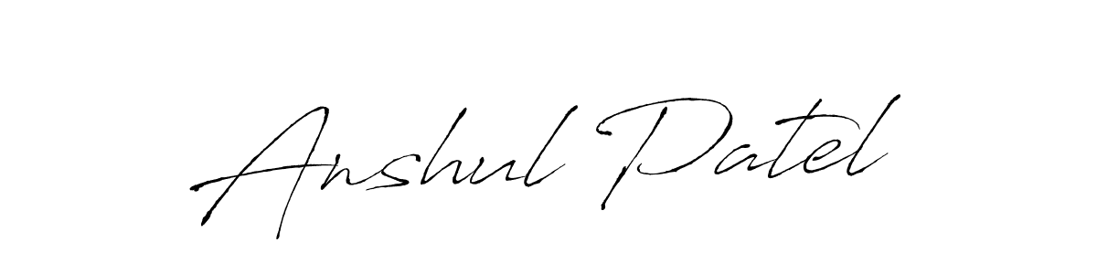 Anshul Patel stylish signature style. Best Handwritten Sign (Antro_Vectra) for my name. Handwritten Signature Collection Ideas for my name Anshul Patel. Anshul Patel signature style 6 images and pictures png