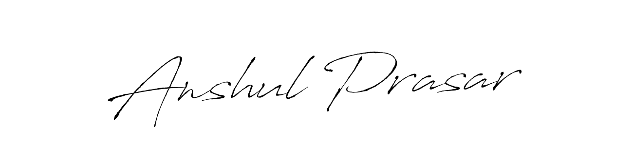 The best way (Antro_Vectra) to make a short signature is to pick only two or three words in your name. The name Anshul Prasar include a total of six letters. For converting this name. Anshul Prasar signature style 6 images and pictures png