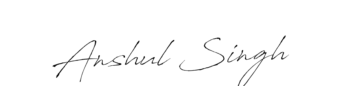 Anshul Singh stylish signature style. Best Handwritten Sign (Antro_Vectra) for my name. Handwritten Signature Collection Ideas for my name Anshul Singh. Anshul Singh signature style 6 images and pictures png