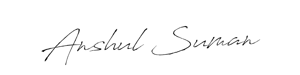 Also we have Anshul Suman name is the best signature style. Create professional handwritten signature collection using Antro_Vectra autograph style. Anshul Suman signature style 6 images and pictures png