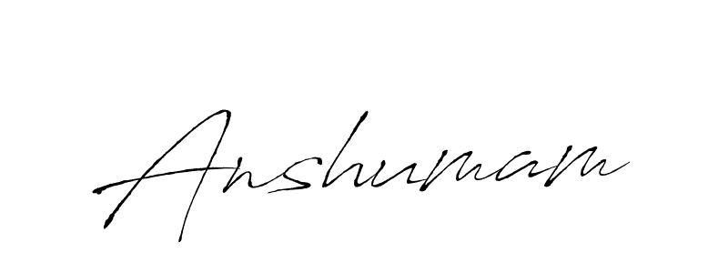 Make a beautiful signature design for name Anshumam. With this signature (Antro_Vectra) style, you can create a handwritten signature for free. Anshumam signature style 6 images and pictures png