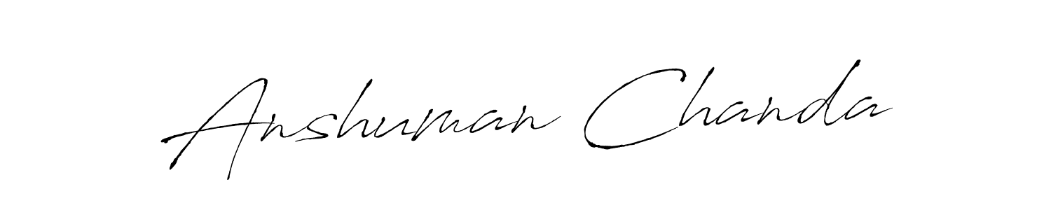 How to make Anshuman Chanda name signature. Use Antro_Vectra style for creating short signs online. This is the latest handwritten sign. Anshuman Chanda signature style 6 images and pictures png