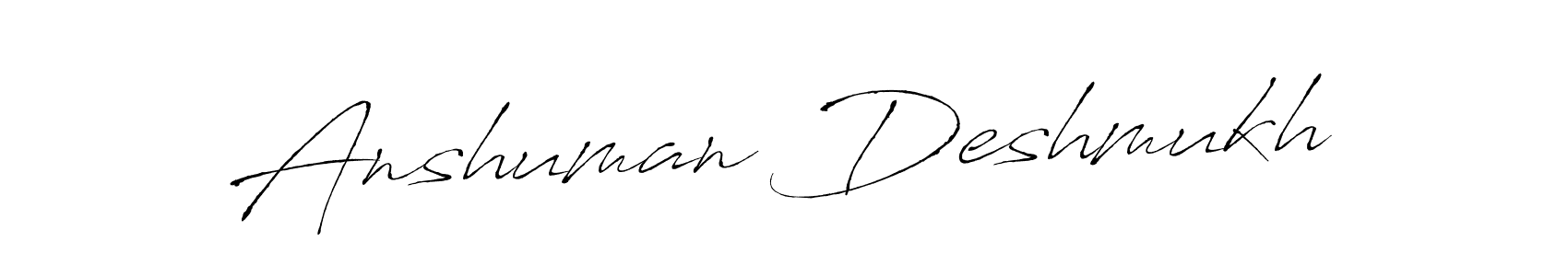 Design your own signature with our free online signature maker. With this signature software, you can create a handwritten (Antro_Vectra) signature for name Anshuman Deshmukh. Anshuman Deshmukh signature style 6 images and pictures png