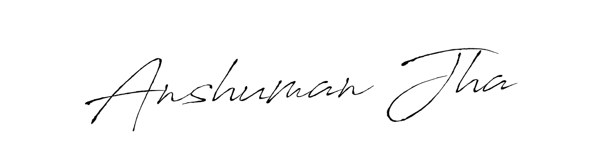 Make a beautiful signature design for name Anshuman Jha. With this signature (Antro_Vectra) style, you can create a handwritten signature for free. Anshuman Jha signature style 6 images and pictures png