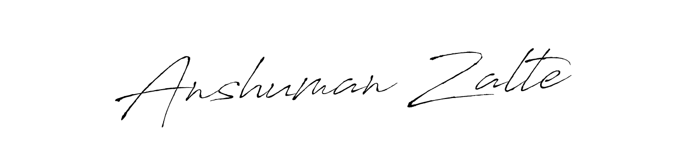 Also we have Anshuman Zalte name is the best signature style. Create professional handwritten signature collection using Antro_Vectra autograph style. Anshuman Zalte signature style 6 images and pictures png