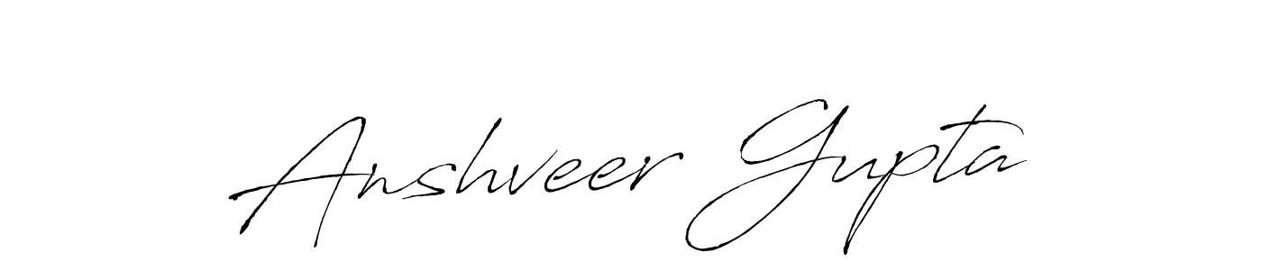 Make a beautiful signature design for name Anshveer Gupta. With this signature (Antro_Vectra) style, you can create a handwritten signature for free. Anshveer Gupta signature style 6 images and pictures png