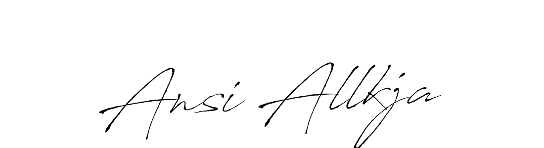 Similarly Antro_Vectra is the best handwritten signature design. Signature creator online .You can use it as an online autograph creator for name Ansi Allkja. Ansi Allkja signature style 6 images and pictures png