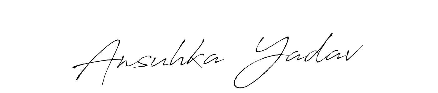 Make a beautiful signature design for name Ansuhka  Yadav. With this signature (Antro_Vectra) style, you can create a handwritten signature for free. Ansuhka  Yadav signature style 6 images and pictures png