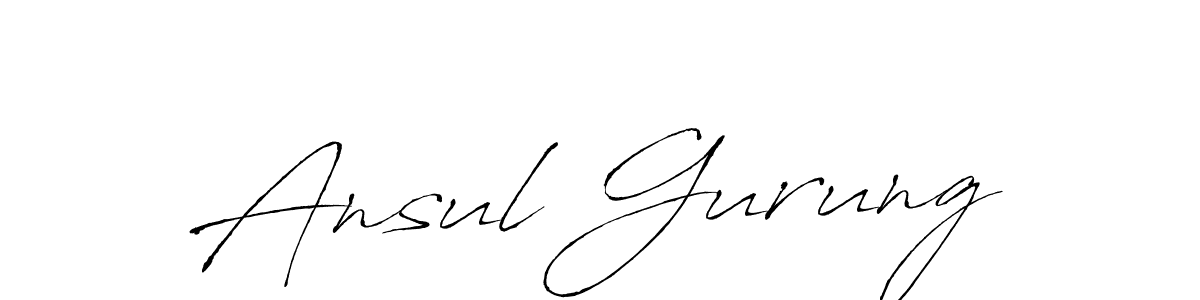 Create a beautiful signature design for name Ansul Gurung. With this signature (Antro_Vectra) fonts, you can make a handwritten signature for free. Ansul Gurung signature style 6 images and pictures png