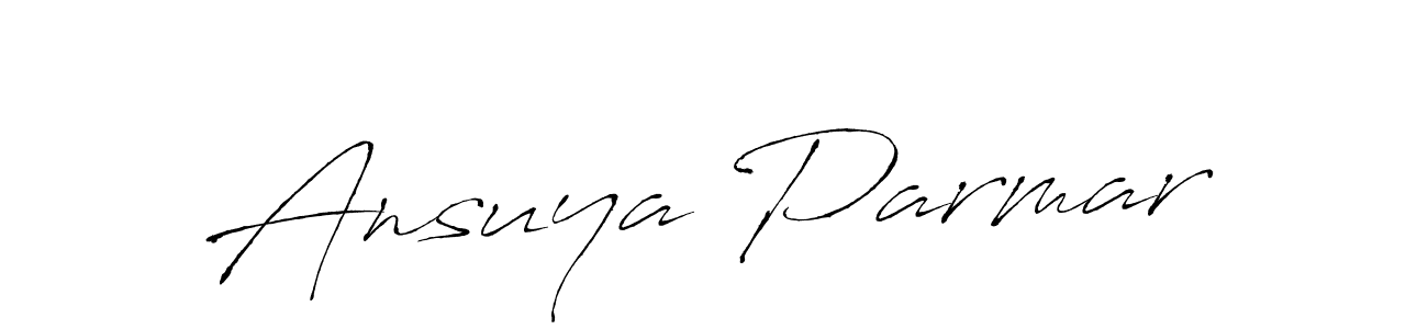 Create a beautiful signature design for name Ansuya Parmar. With this signature (Antro_Vectra) fonts, you can make a handwritten signature for free. Ansuya Parmar signature style 6 images and pictures png