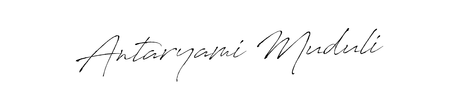 How to make Antaryami Muduli name signature. Use Antro_Vectra style for creating short signs online. This is the latest handwritten sign. Antaryami Muduli signature style 6 images and pictures png