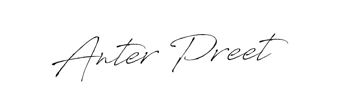 How to make Anter Preet name signature. Use Antro_Vectra style for creating short signs online. This is the latest handwritten sign. Anter Preet signature style 6 images and pictures png