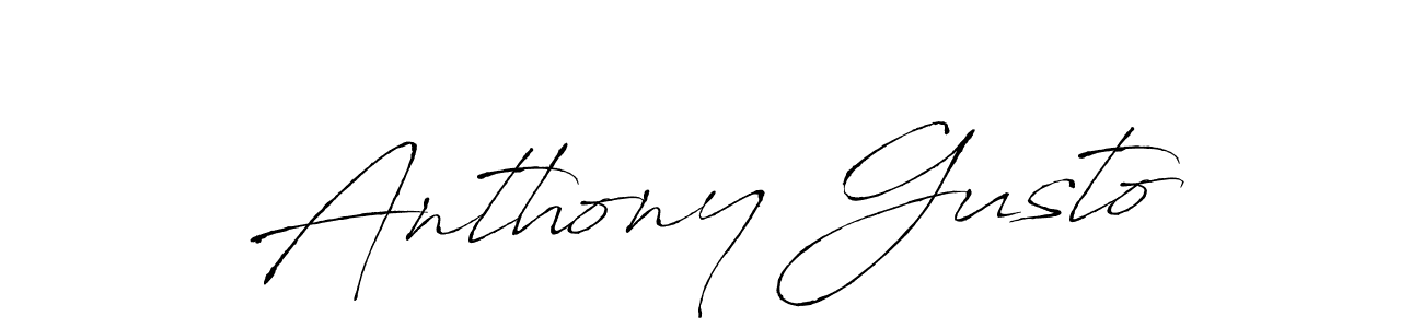 How to make Anthony Gusto name signature. Use Antro_Vectra style for creating short signs online. This is the latest handwritten sign. Anthony Gusto signature style 6 images and pictures png
