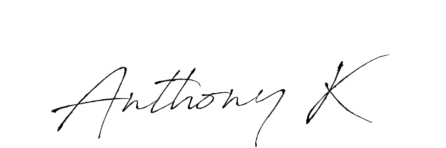 How to make Anthony K name signature. Use Antro_Vectra style for creating short signs online. This is the latest handwritten sign. Anthony K signature style 6 images and pictures png
