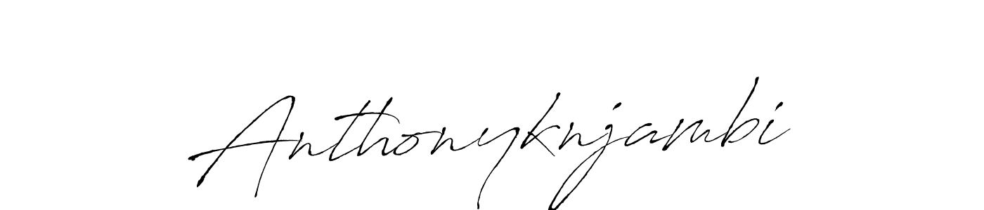 How to make Anthonyknjambi name signature. Use Antro_Vectra style for creating short signs online. This is the latest handwritten sign. Anthonyknjambi signature style 6 images and pictures png