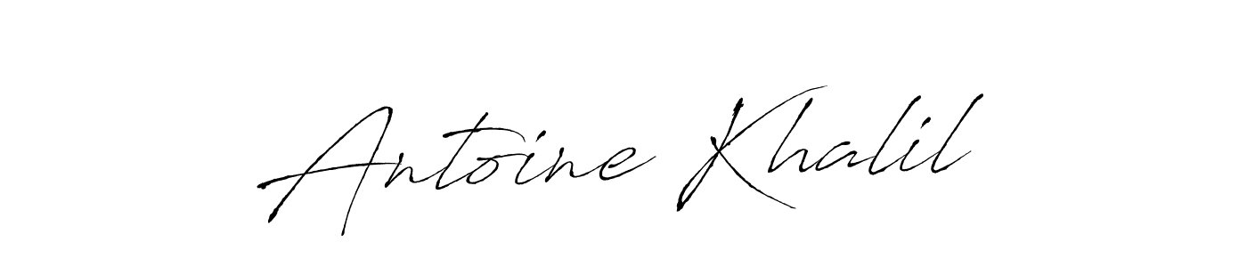 How to make Antoine Khalil name signature. Use Antro_Vectra style for creating short signs online. This is the latest handwritten sign. Antoine Khalil signature style 6 images and pictures png