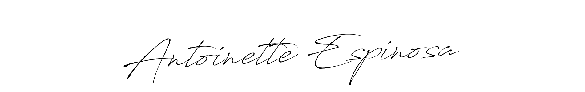 Make a beautiful signature design for name Antoinette Espinosa. With this signature (Antro_Vectra) style, you can create a handwritten signature for free. Antoinette Espinosa signature style 6 images and pictures png