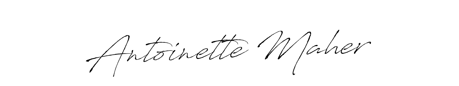 The best way (Antro_Vectra) to make a short signature is to pick only two or three words in your name. The name Antoinette Maher include a total of six letters. For converting this name. Antoinette Maher signature style 6 images and pictures png