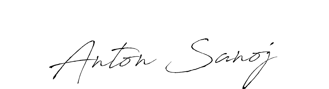 How to make Anton Sanoj name signature. Use Antro_Vectra style for creating short signs online. This is the latest handwritten sign. Anton Sanoj signature style 6 images and pictures png