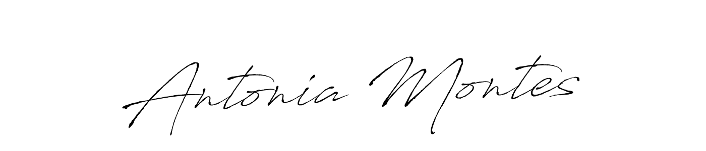 How to make Antonia Montes name signature. Use Antro_Vectra style for creating short signs online. This is the latest handwritten sign. Antonia Montes signature style 6 images and pictures png