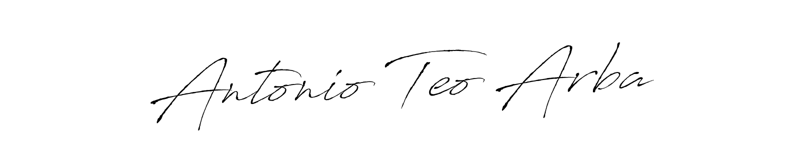 How to make Antonio Teo Arba name signature. Use Antro_Vectra style for creating short signs online. This is the latest handwritten sign. Antonio Teo Arba signature style 6 images and pictures png