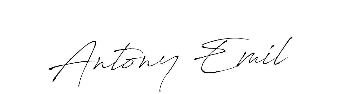 Use a signature maker to create a handwritten signature online. With this signature software, you can design (Antro_Vectra) your own signature for name Antony Emil. Antony Emil signature style 6 images and pictures png