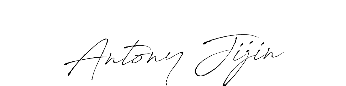 How to make Antony Jijin name signature. Use Antro_Vectra style for creating short signs online. This is the latest handwritten sign. Antony Jijin signature style 6 images and pictures png