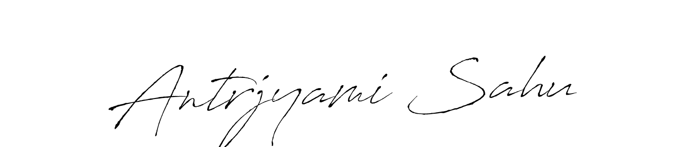 Make a beautiful signature design for name Antrjyami Sahu. With this signature (Antro_Vectra) style, you can create a handwritten signature for free. Antrjyami Sahu signature style 6 images and pictures png