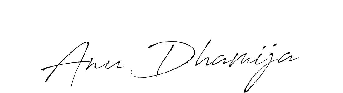 Create a beautiful signature design for name Anu Dhamija. With this signature (Antro_Vectra) fonts, you can make a handwritten signature for free. Anu Dhamija signature style 6 images and pictures png