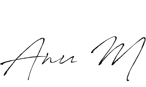 Design your own signature with our free online signature maker. With this signature software, you can create a handwritten (Antro_Vectra) signature for name Anu M. Anu M signature style 6 images and pictures png