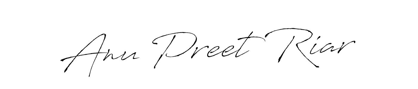 How to make Anu Preet Riar name signature. Use Antro_Vectra style for creating short signs online. This is the latest handwritten sign. Anu Preet Riar signature style 6 images and pictures png