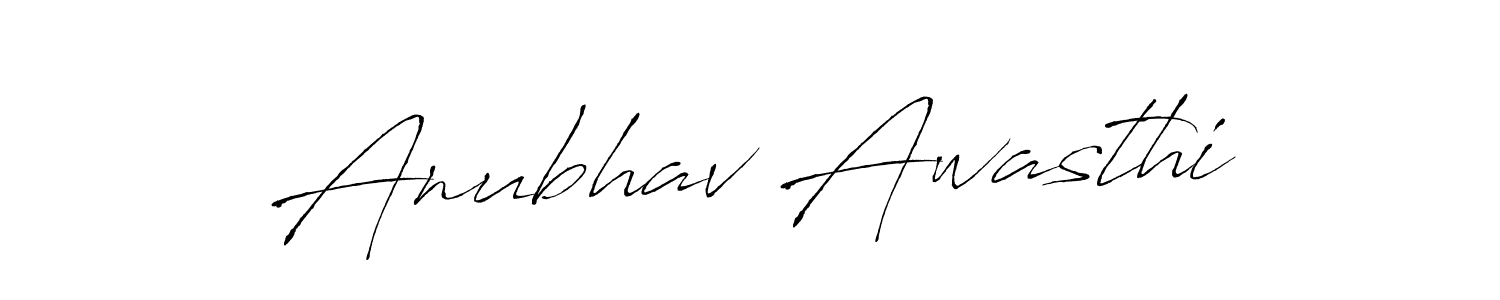 How to make Anubhav Awasthi name signature. Use Antro_Vectra style for creating short signs online. This is the latest handwritten sign. Anubhav Awasthi signature style 6 images and pictures png