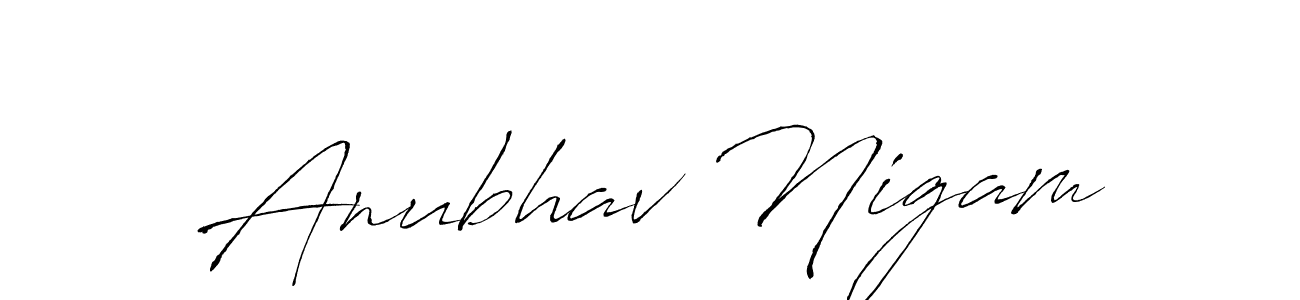 You should practise on your own different ways (Antro_Vectra) to write your name (Anubhav Nigam) in signature. don't let someone else do it for you. Anubhav Nigam signature style 6 images and pictures png