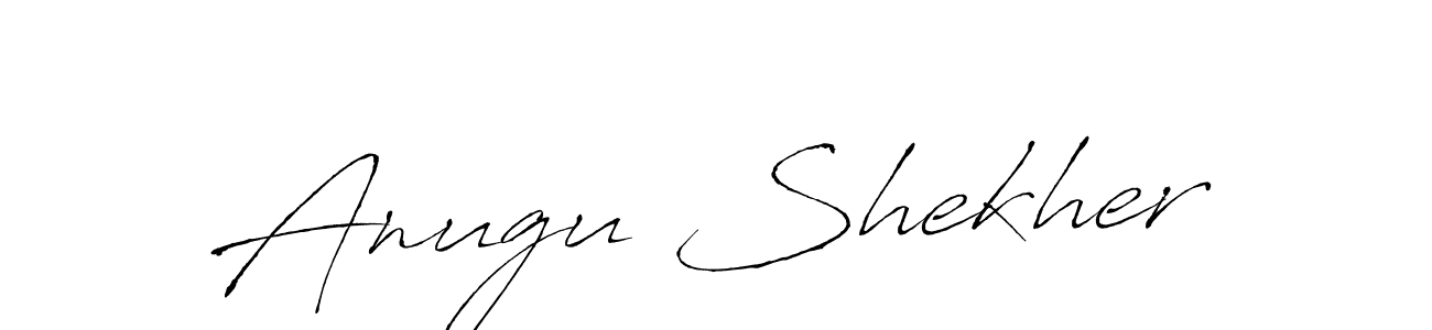 How to make Anugu Shekher name signature. Use Antro_Vectra style for creating short signs online. This is the latest handwritten sign. Anugu Shekher signature style 6 images and pictures png