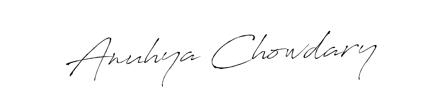 Similarly Antro_Vectra is the best handwritten signature design. Signature creator online .You can use it as an online autograph creator for name Anuhya Chowdary. Anuhya Chowdary signature style 6 images and pictures png