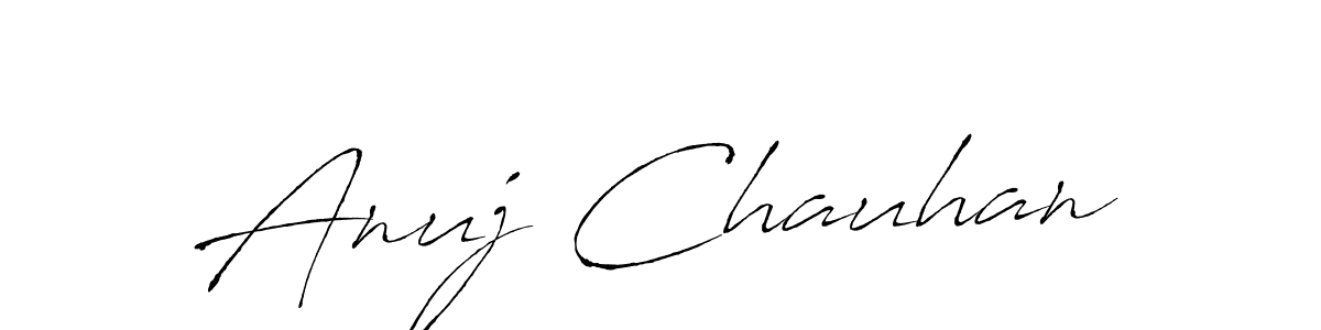 How to make Anuj Chauhan name signature. Use Antro_Vectra style for creating short signs online. This is the latest handwritten sign. Anuj Chauhan signature style 6 images and pictures png