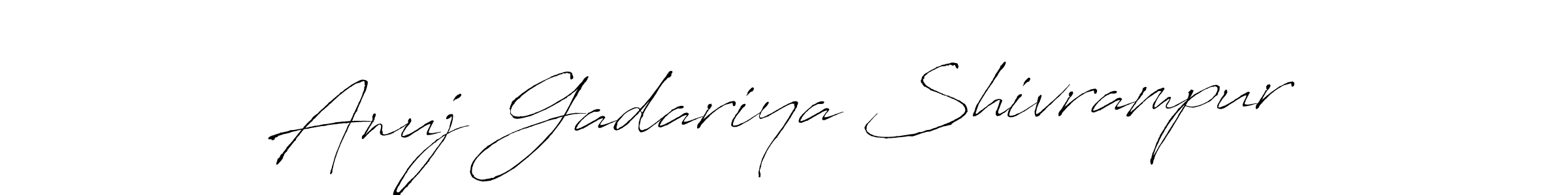 How to make Anuj Gadariya Shivrampur signature? Antro_Vectra is a professional autograph style. Create handwritten signature for Anuj Gadariya Shivrampur name. Anuj Gadariya Shivrampur signature style 6 images and pictures png